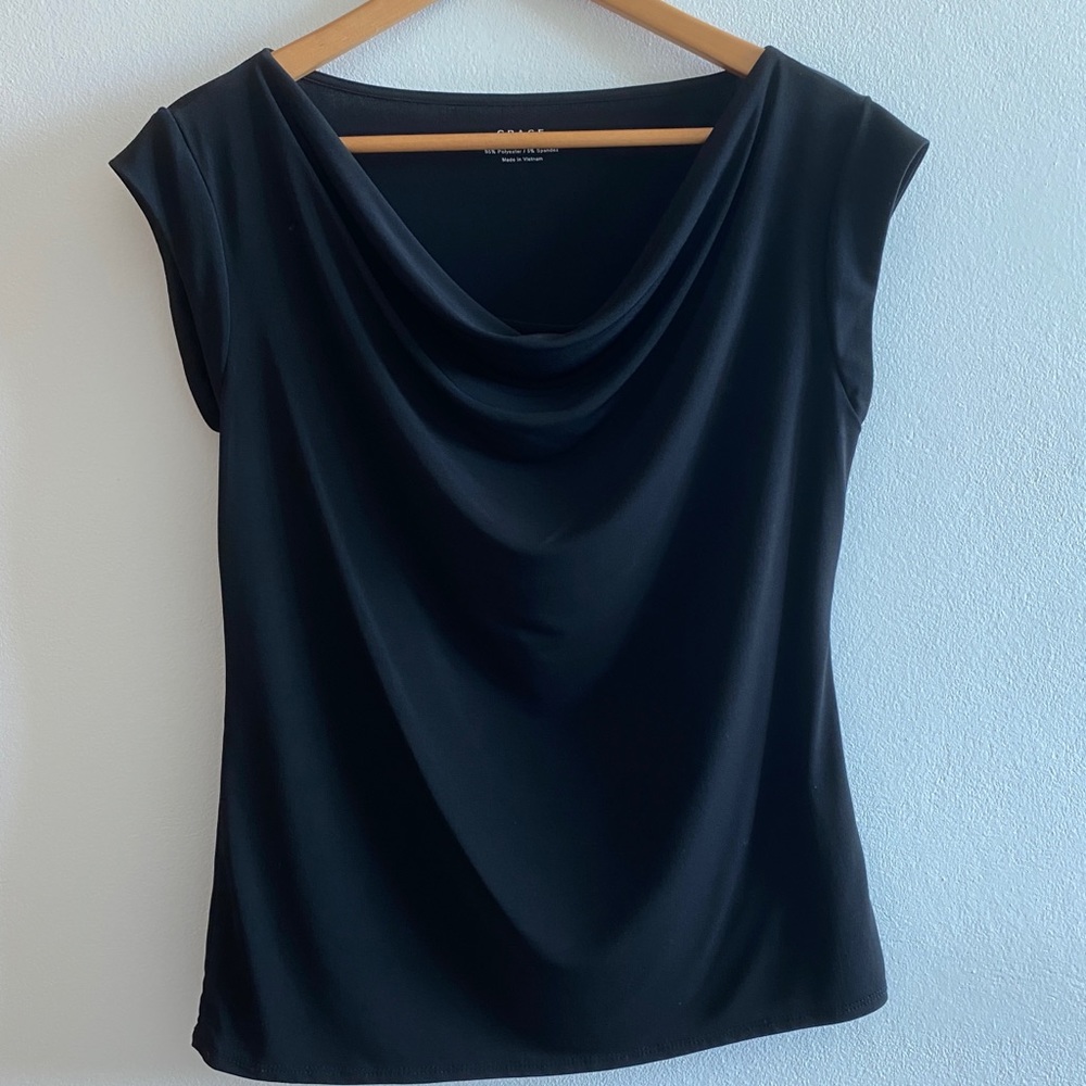 Grace Versatile Off the Shoulder Black Top